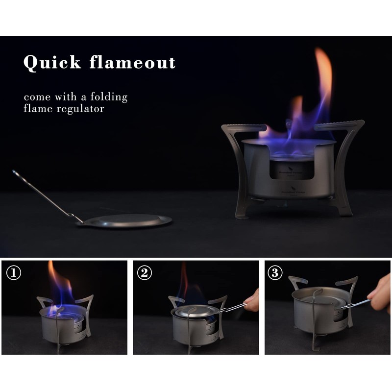 Boundless Voyage Camping Alcohol Stove Ultralight Titanium Wood Stove Outdoor