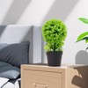 Woration 1PC Artificial Shrubs Grass Ball Potted 10.43" Fake Topiary