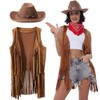 PARTTELY PARTTELY Western Cowgirl Outfits for Women, 70s Hippie Costume