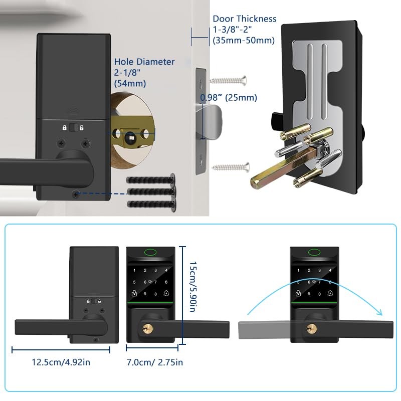 Keyless Entry Auto Door Lock, Smart Deadbolt Lock with Door