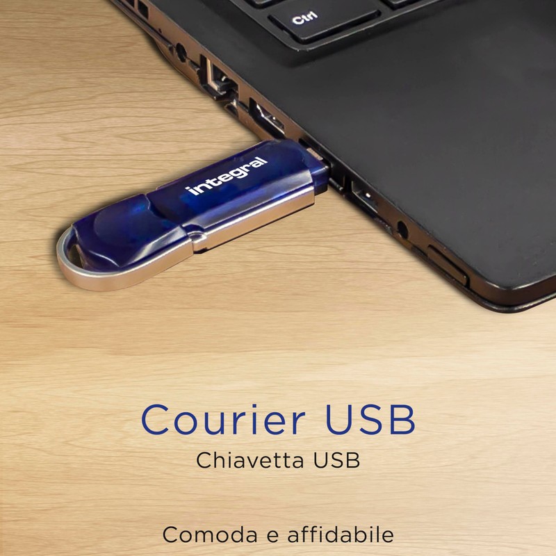 Integral 64GB 3-pack USB 2.0 Flash Drive Courier Blue