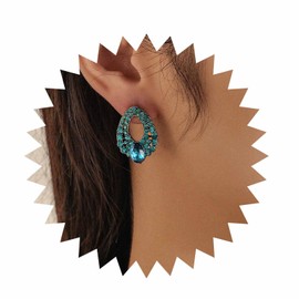 Allereya Vintage Teardrop Sapphire Earrings Rhinestone Sapphire Drop Earrings Blue Topaz Earrings Blue Gemstone Earrings Jewellery for Women and Girls, Zinc, No Gemstone