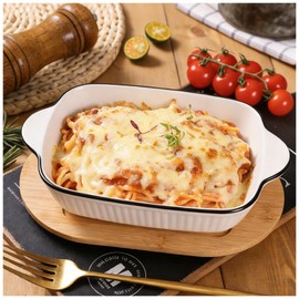 Vitrignis 34oz Small Ceramic Casserole Dishes Set Of 4-1000ml Small Baking Dish With Handles, Suitable For Ovens And Microwaves, Compact Size Ideal For Gratins, Pasta Dishes, Tiramisu And Baked Goods