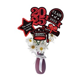 Graduation Vase Decor | Class of 2025 Graduation Centerpiece Sticks | Photo Backdrop Props, Desktop Decor for College High School Kindergarten