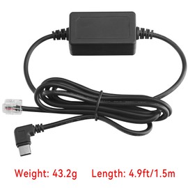 PGENDAR Detector Cable, USB-C to RJ11 Plug Cord, 3.3Ft Length, Compatible with Escort Passport 9500i, MAX360, Uniden R1 R3 R7, Beltronics, Radenso XP