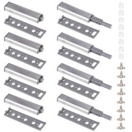 GoldRock Pressure Door Opener, Push to Open Door Opener, Pack of 8 Tip-on for Doors, Soft Close Retrofitting, Soft Close Door Damper, Silver, Magnetic Catch Damper for Cabinet Doors, Magnetic Door