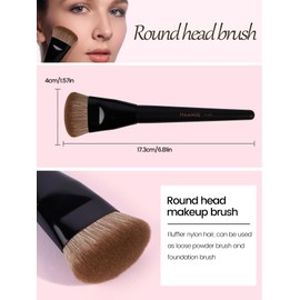 MAANGE Makeup Brushes 4 Pcs Makeup Brush Set for Foundation Concealer Contour Liquid Blending Face Kabuki Makeup Brush Kit (Black)