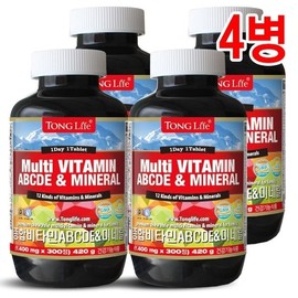 Tonglife Multivitamin ABCDE Mineral 300 tablets - 4 bottles None / 통라이프 종합비타민ABCDE 미네랄 300정-4병 없음