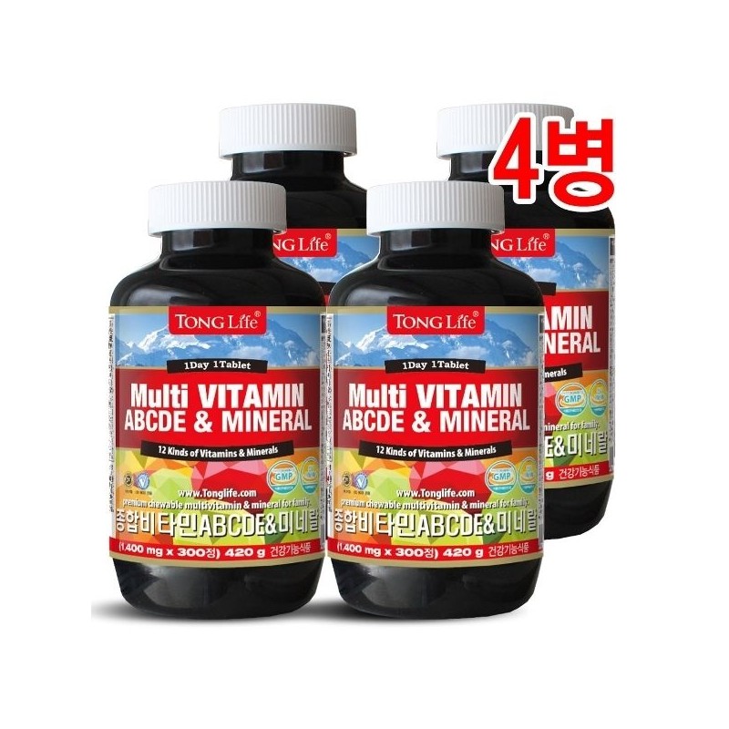 Tonglife Multivitamin ABCDE Mineral 300 tablets - 4 bottles None