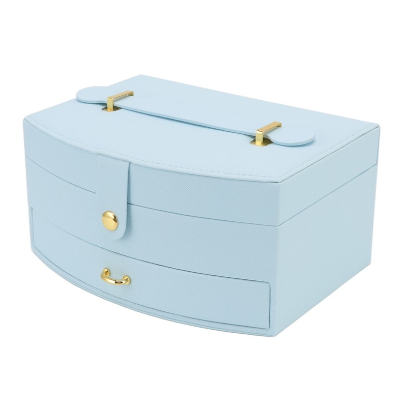 Travel Jewelry Case Portable 2 Layers PU Leather Jewelry Storage