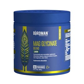 BIRDMAN Mag Glycinate Blend | Glicinato y Citrato de Magnesio en Polvo 400 mg | Apoya tu Alimentación Diaria | Fórmula Natural Sin Aditivos | Sin Azúcar | Sabor Limón | 60 Porciones | 408g