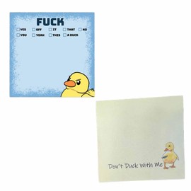 Funny Sassy Duck Sticky Notes Pads Set, Cute Duck Post It Notes Pad Stickers Gifts for Adults Colleagues Friends, Novelty Fun Memo Pad Sticky Note for Office School Home Supplies 50pcs Set of 2