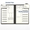 Daily and Weekly Planner,7" x 10" Black Daily Task Notebook
