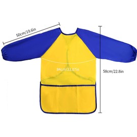 Kids Art Smocks,Artist Painting Aprons Long Sleeve,Painting Smock,Toddler Painting Apron with 3 Pockets for kids Age 3-6 Years,Art Painting Supplies,Reusable&Washable Arts&Crafts Cooking,Baking(Blue)