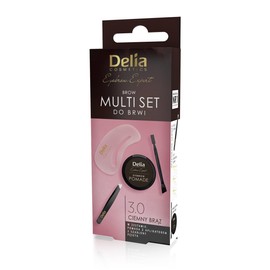 Delia Cosmetics - Eyebrow Multi Set - Dark Brown - Eyebrow Tweezers - Eyebrow Ointment - Stencil - Eyebrow Shape - Formulation for Long Durability