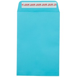 JAM PAPER 6 x 9 Open End Colored Catalog Envelopes with Peel and Seal Closure - Blue - 50/Pack