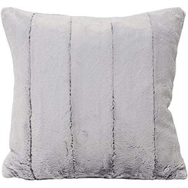 Empress Square Cushion Cover - Grey - Super Soft Faux Fur - Reversible - Zip Closure - Machine Washable - 100% Polyester - 45 X 45cm (18" X 18" Inches) - Made by Riva Paoletti