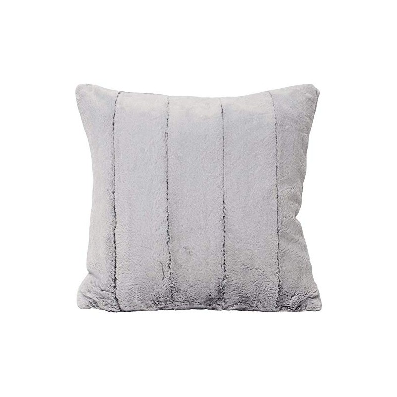 Empress Square Cushion Cover - Grey - Super Soft Faux