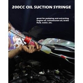 SEDY Fluid Extractor - 200cc Multi-Purpose Syringe, Oil Suction Pump, Manual Extraction and Filling Pump, Automotive Oil Syringe