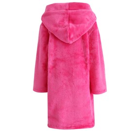 SRVNFBKT Boys Girls Robe Soft Fleece Bathrobe for Kids Rose 9-10Y