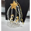Autom Spun Glass Nativity Ornament with Gold Glitter Accents, 2"