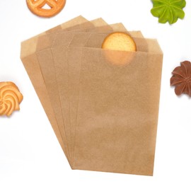 100 Glassine Paper Bags Envelopes by Quotidian (4'' x 6'')(Brown)