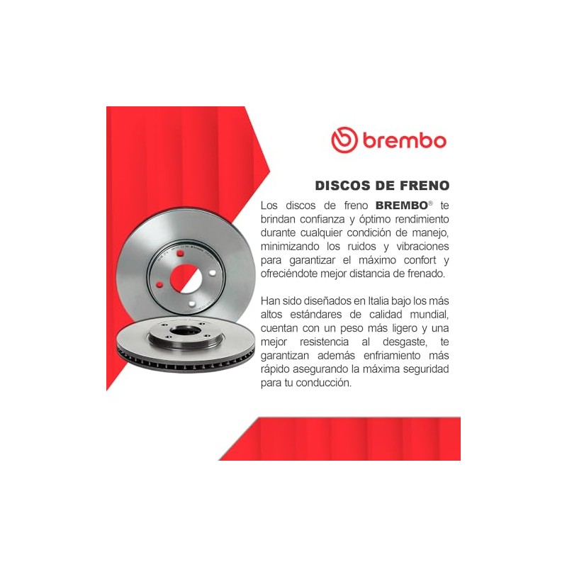 BREMBO Disco De Freno Delantero Izquierdo O Derecho Compatible con