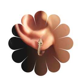 Yheakne Boho Snake Hoop Earrings Gold Snake Huggie Earrings Punk Snake Huggie Hoop Earrings Vintage Snake Earrings Jewellery for Women and Girls (Gold)