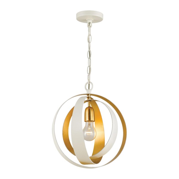 Crystorama 580-MT-GA Luna Pendant, 1-Light 100 Watts, Matte White