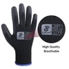 HANDLANDY 6 Pairs PU Coated Nylon Black Protective Work Gloves,