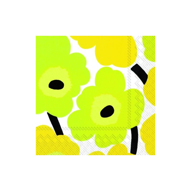 Marimekko Unikko Papierservietten Lunch gelb