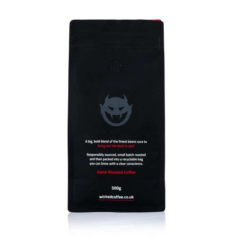 Wicked Full Strength Coffee Beans, 500g Bag, Dark Medium Roast