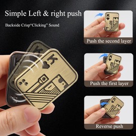 Sunny Power Fidget Toys, Novelty Gag Sensory Metal Poker Fidget Slider for Adults, Hand Spinners Gifts for Kids Men and Women