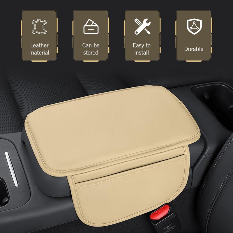 Car Center Console Cover, Waterproof Arm Rest Pad with 2