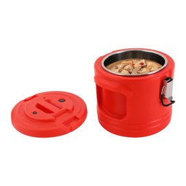5L Portable Commercial Food Warmer, Insulated Bucket, Insulated Soup Container, Insulated Soup Carrier, Commercial Soup Containers with Lid for Hot or Cold Food Storage (Red, 5L)
