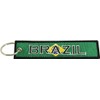 Llavero con bandera de Brasil, 100% bordado