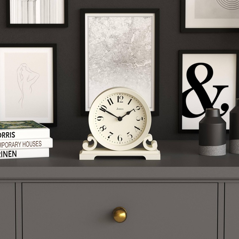 JONES CLOCKS® Saloon Mantel Clock | Small Traditional Double Scroll