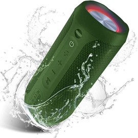 EDUPLINK 【EDUPLINK】M6Pro Waterproof Wireless Portable Bluetooth Speaker 20W Audio Smartphone,Stereo Sound,LED Lights,Outdoor Party Audio, Gift for Mom,Mother's Day,Mommy - Color: Green