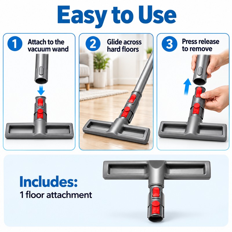 Floor Brush Attachment for Vacuum Cleaning – Red Bristle Replacement