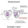 Bestyle Sparkle Synthetic Alexandrite Crystal Stud June Birthstone Earring Sterling