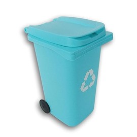 Making the Grade Mini Curbside Recycle Can Pencil Cup Holder - 5.5 Inches Tall - Light Blue