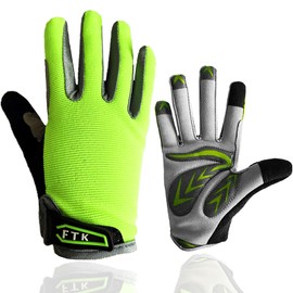 Children’s Cycling Gloves, Unisex for Ages 2-11, Pair of Touchscreen Cycling / Skate / Sports Gloves, Spring / Summer, All Weather, Gel Padded, Non-Slip, Breathable, green, l