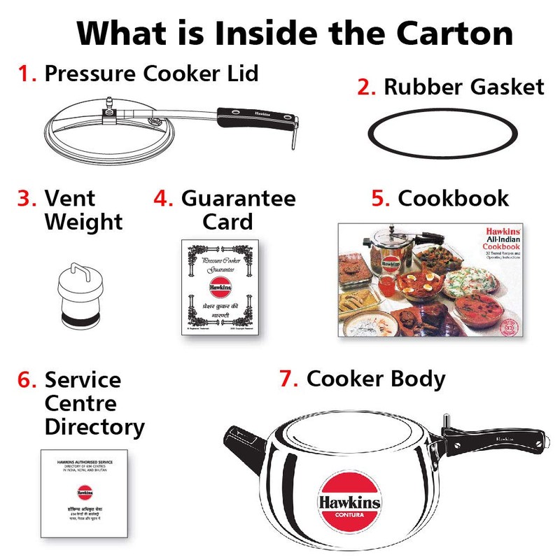 Hawkins 5 Litre Contura Pressure Cooker, Handi Inner Lid Cooker,