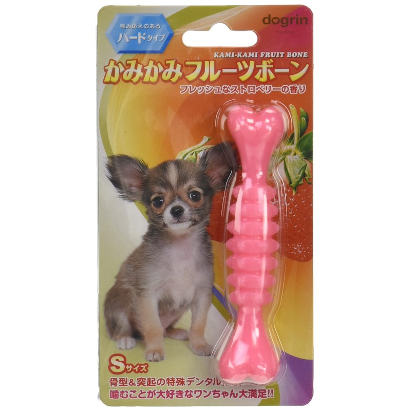 Super Cat DM-443 Bite Fruit Bone, Strawberry, Hard Type, S