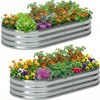 TATAANTY Galvanized Raised Garden Bed for Outdoor: 4X2X1ft Durable Metal