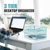 Daltack 3-Tier Paper Organizer with Handle, Mesh Desk Organizer Letter