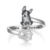 SVODEA Boston Terrier Gifts 925 Sterling Silver Boston Terrier Ring