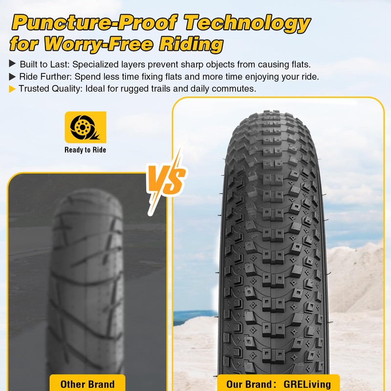 16/20x3.0 E-Bike Tire Fat BikeTyre for MTB/Ebikes,All-Terrain Directional Knobby Tread,Superior