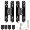 HBL' 2 Pack Hidden Door Hinges, 6 Inch Black Heavy