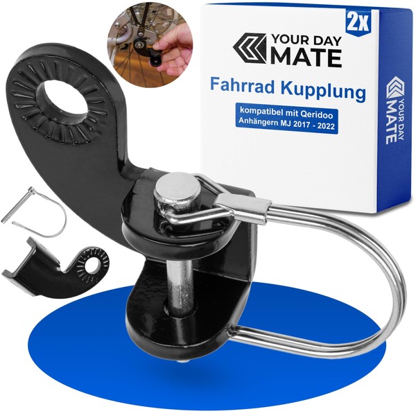 Bicycle Trailer Coupler, 2 Sets Black with Safety Pin Compatible